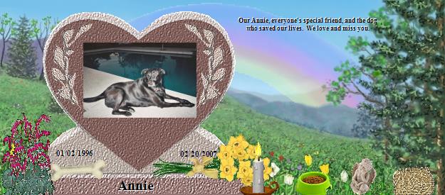Annie's Rainbow Bridge Pet Loss Memorial Residency Image