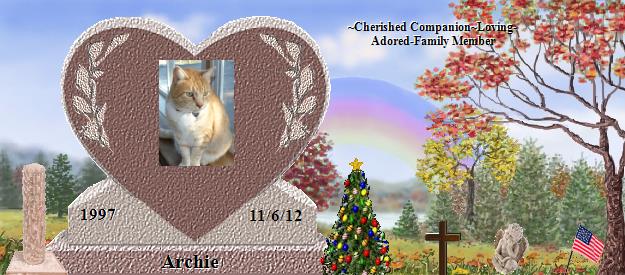 Archie's Rainbow Bridge Pet Loss Memorial Residency Image