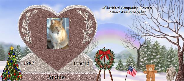 Archie's Rainbow Bridge Pet Loss Memorial Residency Image