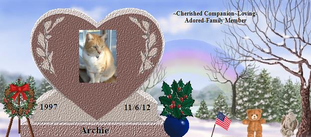 Archie's Rainbow Bridge Pet Loss Memorial Residency Image