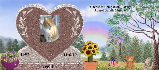 Archie's Rainbow Bridge Pet Loss Memorial Residency Image