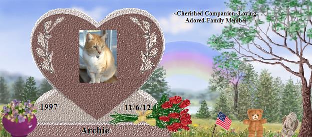 Archie's Rainbow Bridge Pet Loss Memorial Residency Image