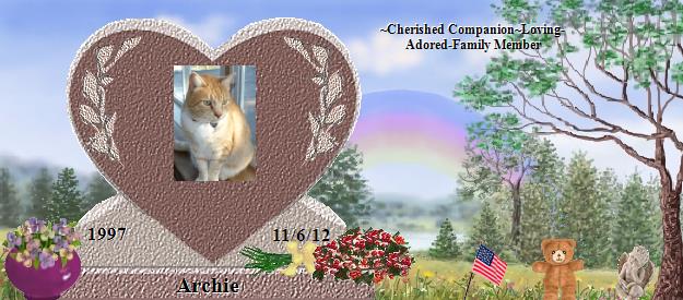 Archie's Rainbow Bridge Pet Loss Memorial Residency Image