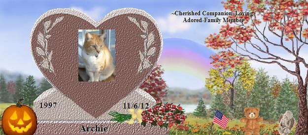 Archie's Rainbow Bridge Pet Loss Memorial Residency Image
