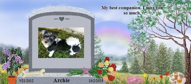 Archie's Rainbow Bridge Pet Loss Memorial Residency Image