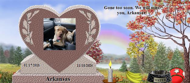 Arkansas's Rainbow Bridge Pet Loss Memorial Residency Image