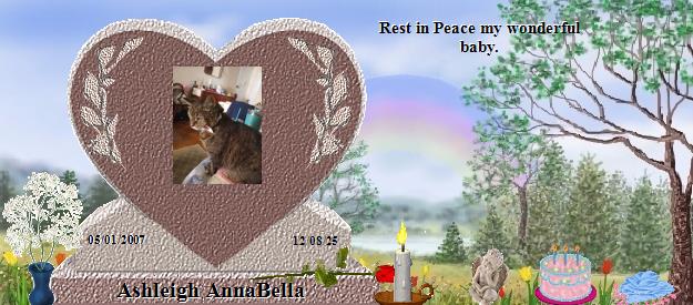 Ashleigh AnnaBella's Rainbow Bridge Pet Loss Memorial Residency Image