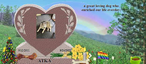 ATKA's Rainbow Bridge Pet Loss Memorial Residency Image