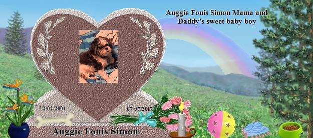 Auggie Fouis Simon's Rainbow Bridge Pet Loss Memorial Residency Image