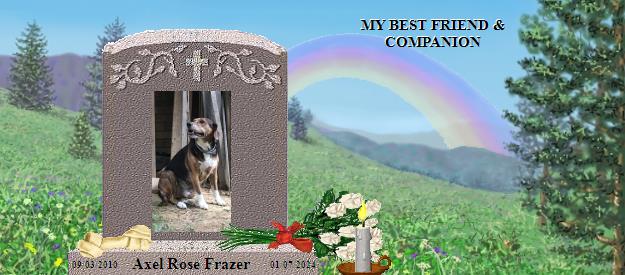 Axel Rose Frazer's Rainbow Bridge Pet Loss Memorial Residency Image