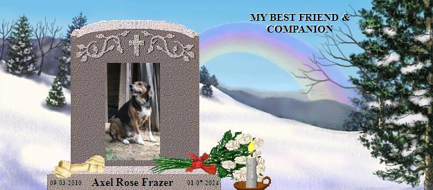 Axel Rose Frazer's Rainbow Bridge Pet Loss Memorial Residency Image
