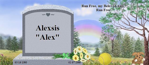 Alexsis "Alex"'s Rainbow Bridge Pet Loss Memorial Residency Image