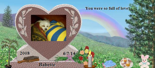 Babette's Rainbow Bridge Pet Loss Memorial Residency Image