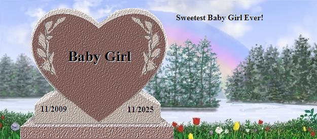 Baby Girl's Rainbow Bridge Pet Loss Memorial Residency Image