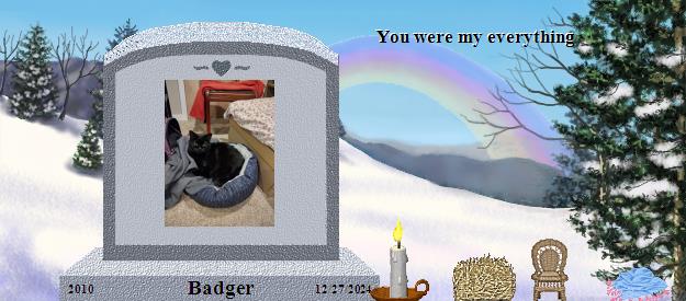 Badger's Rainbow Bridge Pet Loss Memorial Residency Image