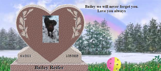 Bailey Reifer's Rainbow Bridge Pet Loss Memorial Residency Image