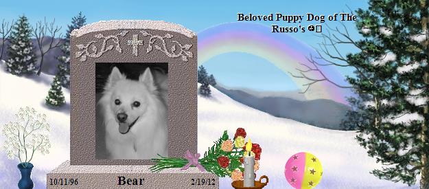 Bear's Rainbow Bridge Pet Loss Memorial Residency Image