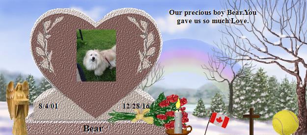 Bear's Rainbow Bridge Pet Loss Memorial Residency Image