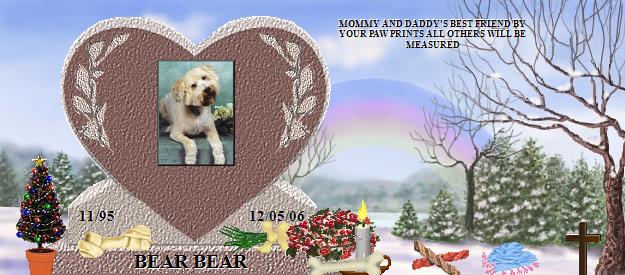 BEAR BEAR's Rainbow Bridge Pet Loss Memorial Residency Image
