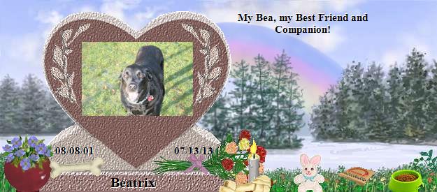 Beatrix's Rainbow Bridge Pet Loss Memorial Residency Image