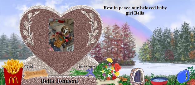 Bella Johnson's Rainbow Bridge Pet Loss Memorial Residency Image