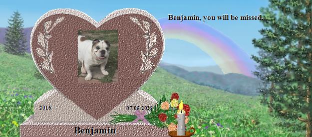Benjamin's Rainbow Bridge Pet Loss Memorial Residency Image
