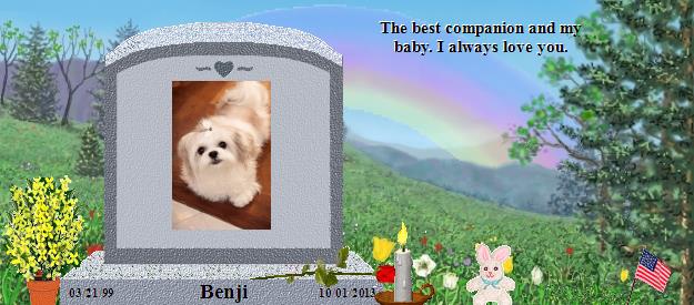 Benji's Rainbow Bridge Pet Loss Memorial Residency Image