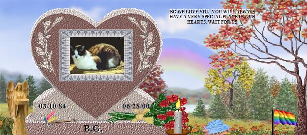B.G.'s Rainbow Bridge Pet Loss Memorial Residency Image