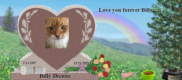 Billy Dionne's Rainbow Bridge Pet Loss Memorial Residency Image