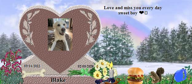 Blake's Rainbow Bridge Pet Loss Memorial Residency Image