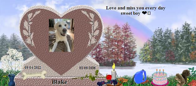 Blake's Rainbow Bridge Pet Loss Memorial Residency Image