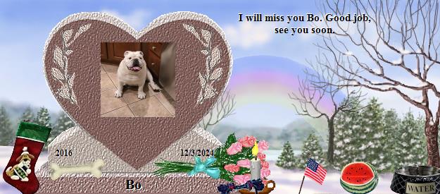 Bo's Rainbow Bridge Pet Loss Memorial Residency Image