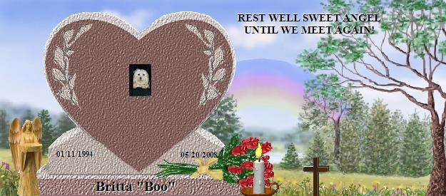 Britta "Boo"'s Rainbow Bridge Pet Loss Memorial Residency Image