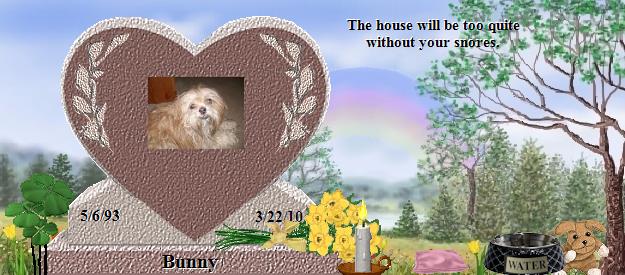 Bunny's Rainbow Bridge Pet Loss Memorial Residency Image