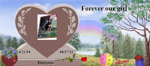 Buttons's Rainbow Bridge Pet Loss Memorial Residency Image