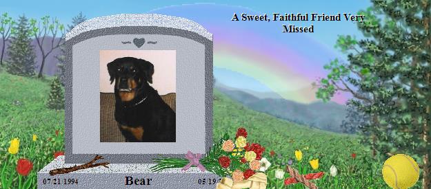 Bear's Rainbow Bridge Pet Loss Memorial Residency Image