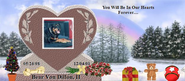 Bear Von Dillon, II's Rainbow Bridge Pet Loss Memorial Residency Image