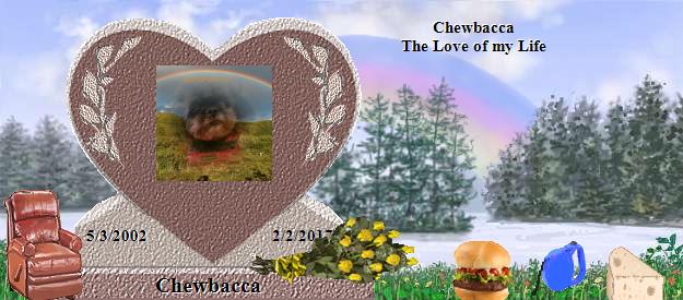 Chewbacca's Rainbow Bridge Pet Loss Memorial Residency Image