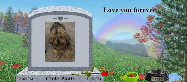 Chiki Pants's Rainbow Bridge Pet Loss Memorial Residency Image