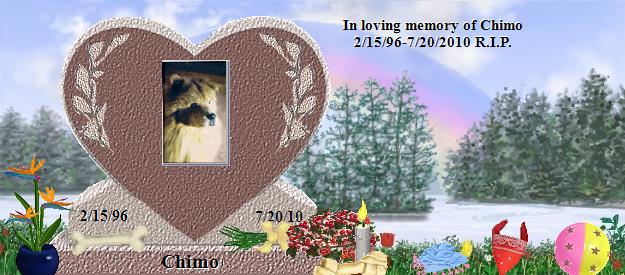 Chimo's Rainbow Bridge Pet Loss Memorial Residency Image