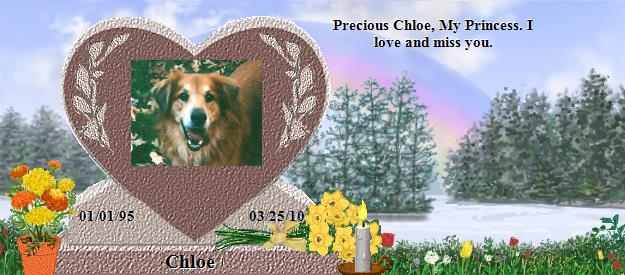 Chloe's Rainbow Bridge Pet Loss Memorial Residency Image