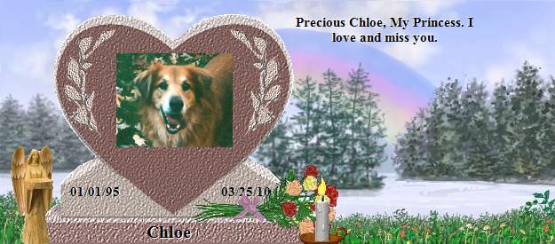 Chloe's Rainbow Bridge Pet Loss Memorial Residency Image