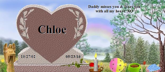 Chloe's Rainbow Bridge Pet Loss Memorial Residency Image