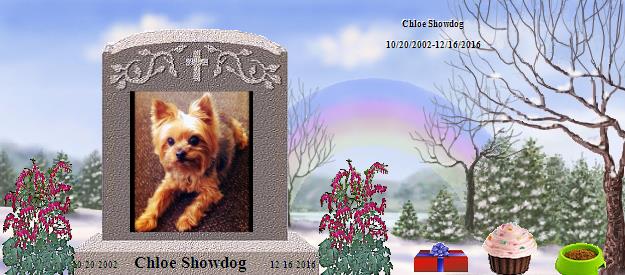 Chloe Showdog's Rainbow Bridge Pet Loss Memorial Residency Image