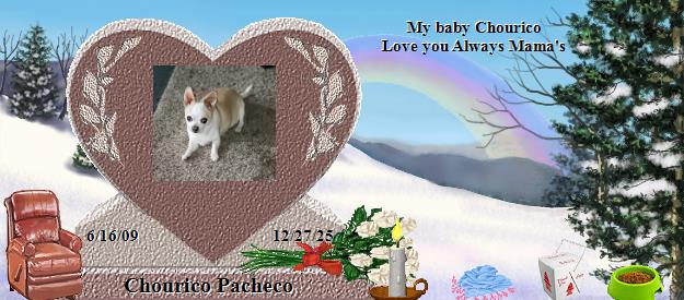 Chourico Pacheco's Rainbow Bridge Pet Loss Memorial Residency Image
