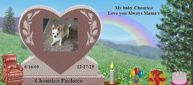 Chourico Pacheco's Rainbow Bridge Pet Loss Memorial Residency Image