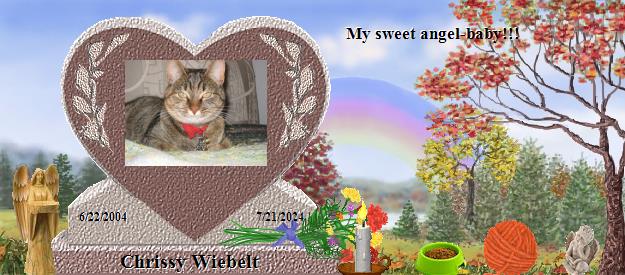 Chrissy Wiebelt's Rainbow Bridge Pet Loss Memorial Residency Image