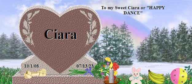 Ciara's Rainbow Bridge Pet Loss Memorial Residency Image