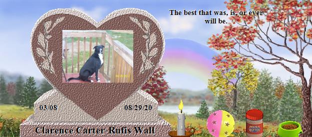 Clarence Carter-Rufis Wall's Rainbow Bridge Pet Loss Memorial Residency Image