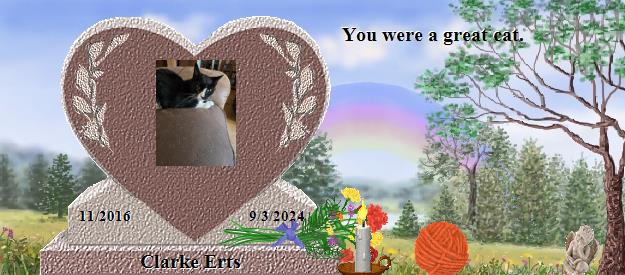 Clarke Erts's Rainbow Bridge Pet Loss Memorial Residency Image